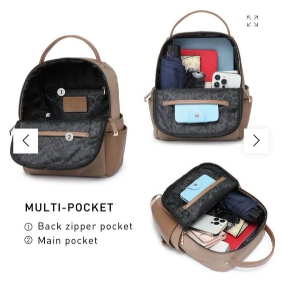 M MARCO MKP Collection Mini Backpack Purse for Ladies XL-M-8110-BG Beige NEW - Picture 6 of 16